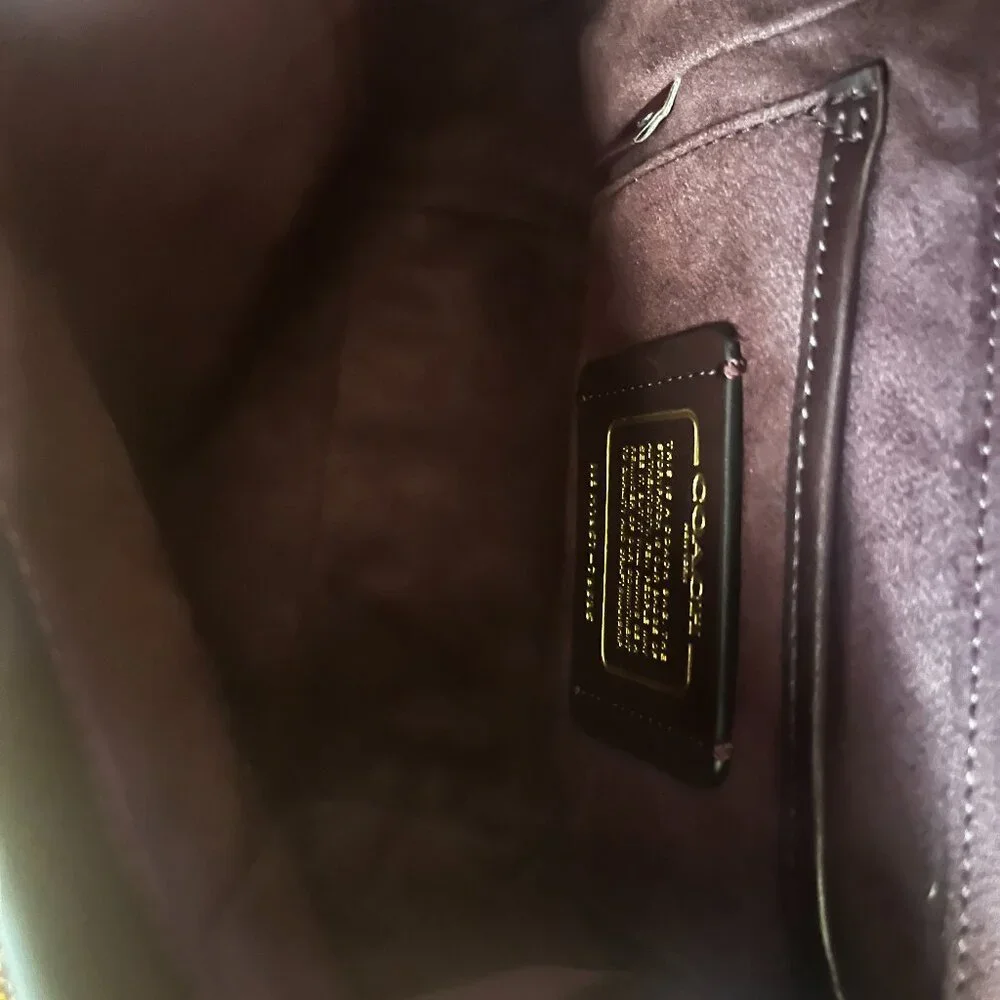 COACH Wine Burgundy Parker Convertible Mini Backpack 16 with Snakeskin Detail - Picture 2 of 3